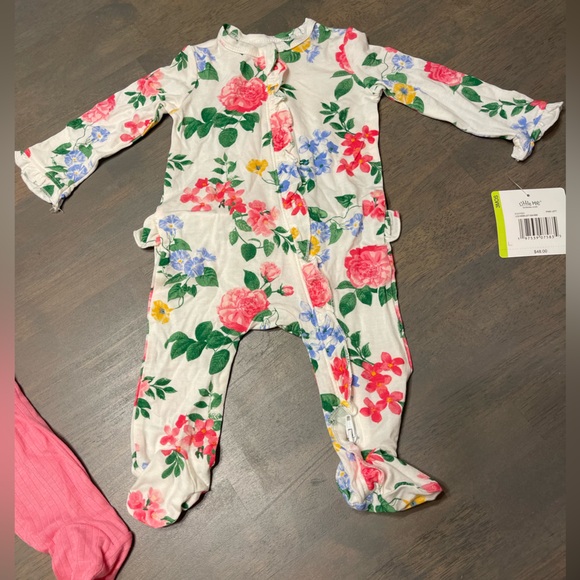 🌸 NEW! • Little Me • Bamboo Zipper Footie Sleepers | Size: 3 months - Picture 2 of 7
